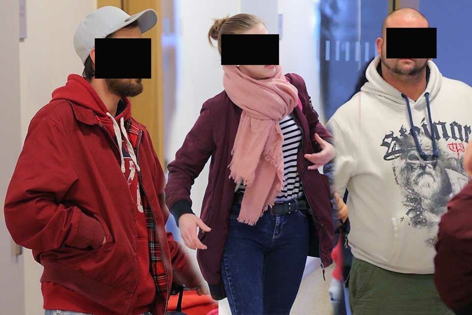 Rolf R. (30, li.) ist heute selber Vater, ging aber seinerzeit auf einen Mann mit Kleinkind im Arm los. Laura S. (22) gab zu, dem Opfer in den Rücken gesprungen zu sein. Koch Fabrice K. (31) ist schon mehrfach wegen Körperverletzung vorbestraft.