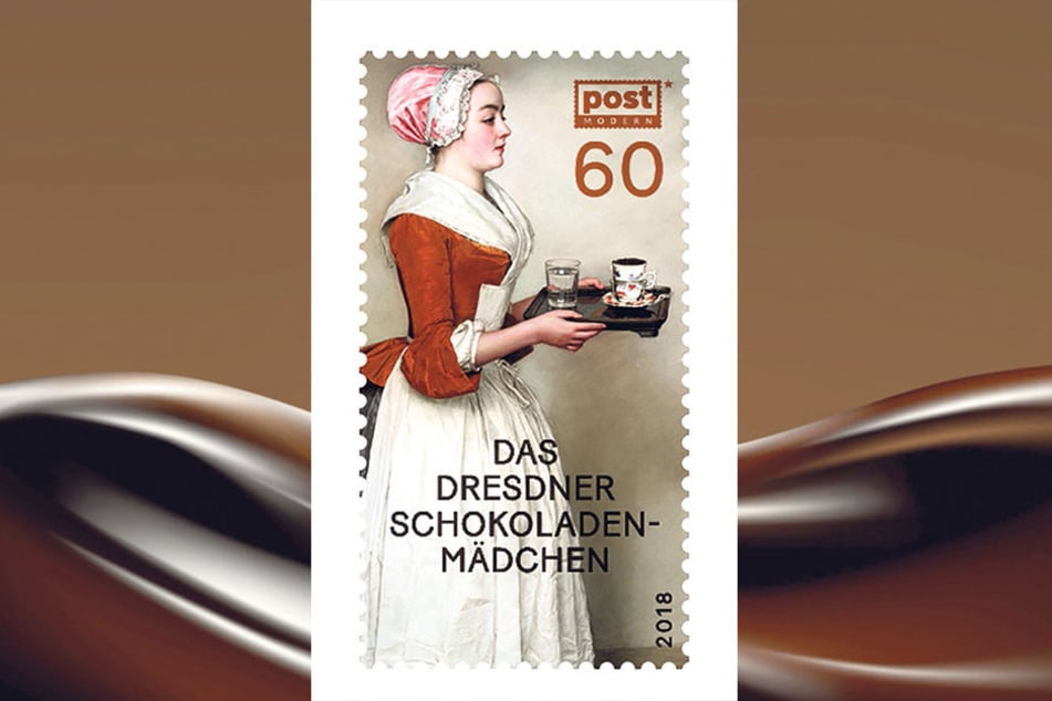 Das wohl schönste Pastell der Welt auf einer Briefmarke. Das "Schokoladenmädchen" ziert eine Sondermarke von PostModern, sie verbreitet einen wohligen Duft von Schokolade.