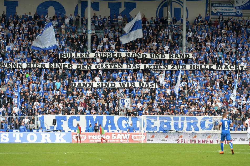 Magdeburger Fans protestierten im Jahr 2018 gegen Einsätze der Polizei. (Archivbild)