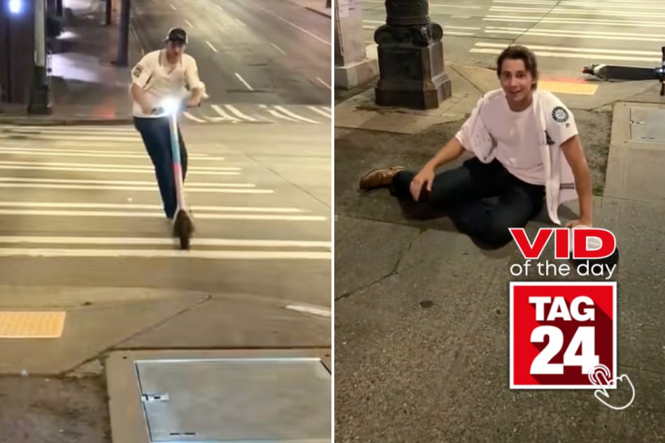 viral videos: Viral Video of the Day for September 30, 2025: High-speed scooter ride ends in brutal curb smash