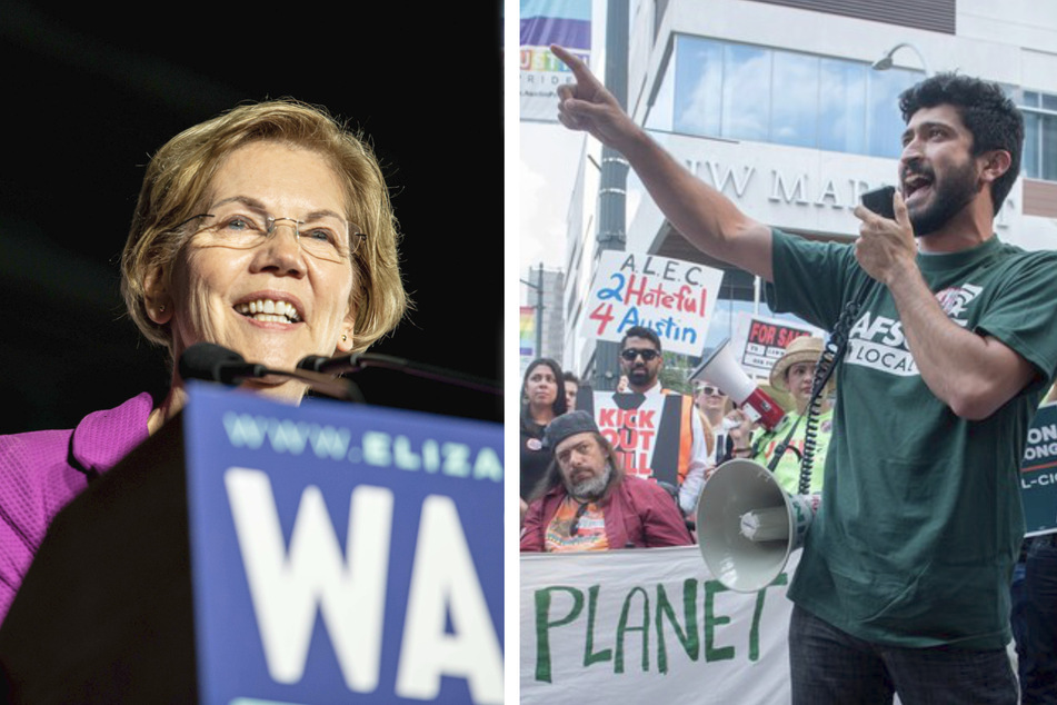 Massachusetts Sen. Elizabeth Warren (l.) on Wednesday announced her endorsement of Austin City Council Member Greg Casar in his campaign for Congress.