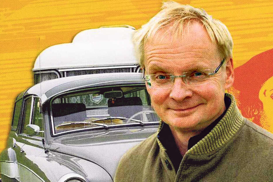 Auf dem Weg zur Wartburg kommt Uwe Steimle (53, l.) in Eisenach bei Eduard
Barchfeld (88) vorbei, dem wahrscheinlich ältesten Softeisverkäufer der
Welt.