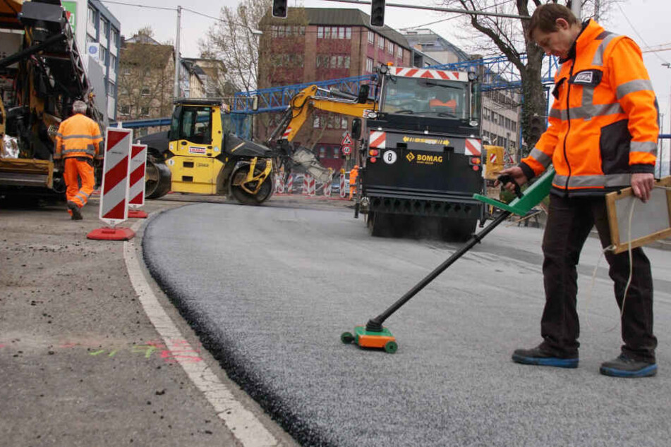 Der aufgebrachte Belag in Stuttgart.