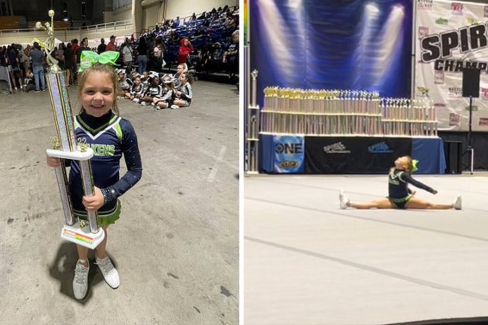 Peyton Thorsby (8) aus Florida gewann einen Cheerleading-Wettbewerb im Alleingang.