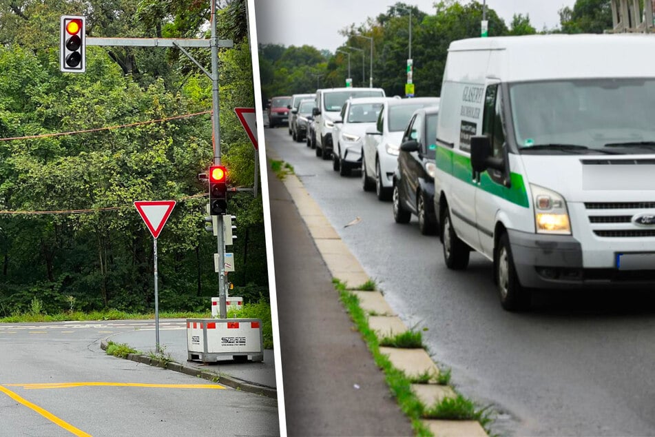 Täglich Stau auf Umleitungs-Strecke! Wie sinnvoll ist diese Leipziger Ampel?