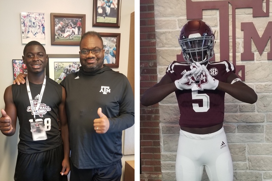 Defensive lineman David Hicks (r) committed to Texas A&amp;M on Wednesday.