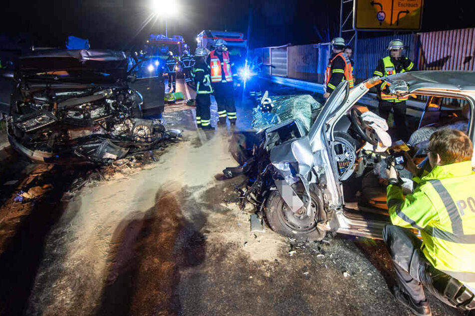 Das Foto zeigt beide Autowracks auf dem Ostring in Bad Homburg.