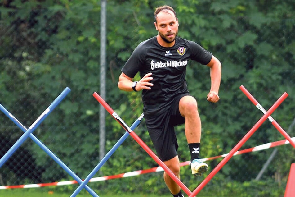 Rico Benatelli beim Training. Der Ex-Auer fühlt sich bei den Dynamos wohl.