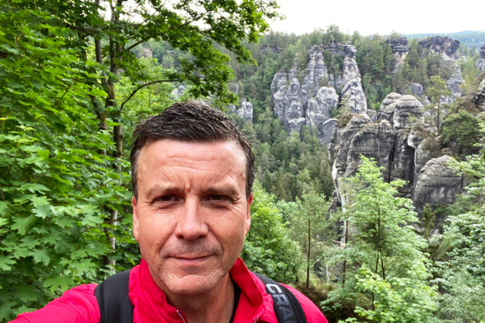 DSC-Chefcoach Alex Waibl war beeindruckt von der Felsenwelt an der Bastei.