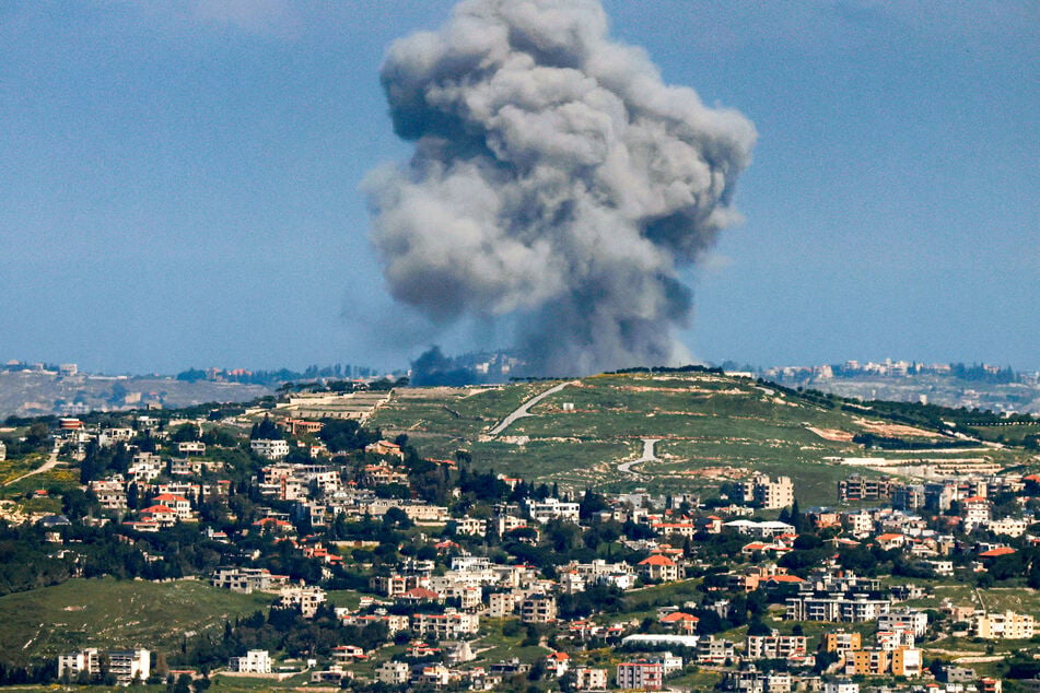 Smoke rises following Israeli bombardment in southern Lebanon as seen from a position across the border on Thursday.