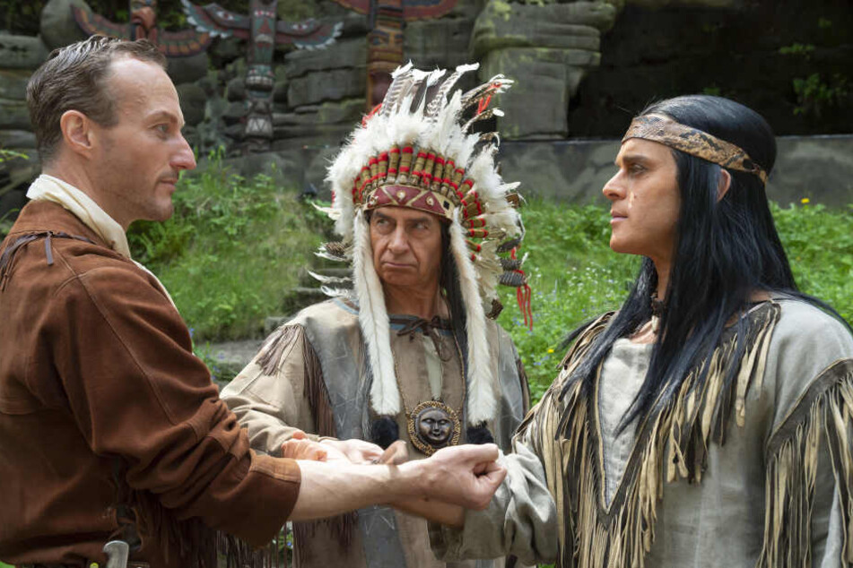 Holger Uwe Thews (li.) und Olaf Hoerbe geben in Rathen die Blutsbrüder Old Shatterhand und Winnetou.