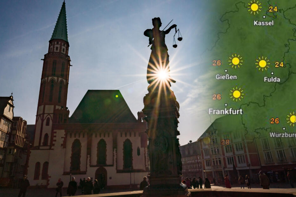 Auch auf den Frankfurter Römerberg wird am Wochenende ordentlich die Sonne scheinen.