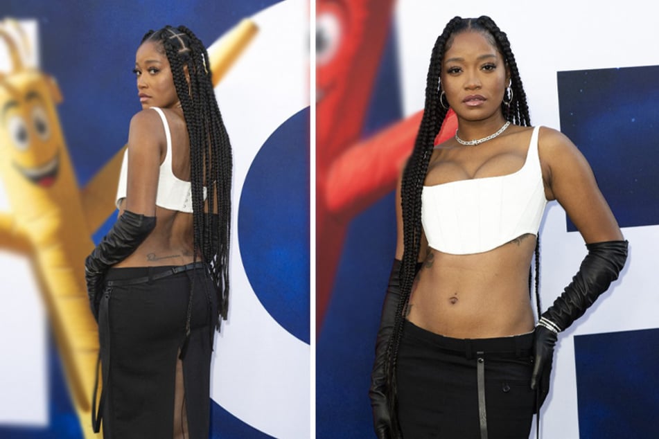 Keke Palmer rocked a low-rise skirt and top combo at the Hollywood premiere of Nope.