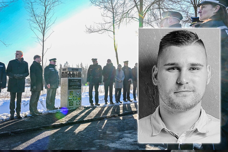 Anfang des Jahres wurde ein Gedenkstein für den getöteten Polizisten Stoppa (†32) in Lauchhammer aufgestellt.