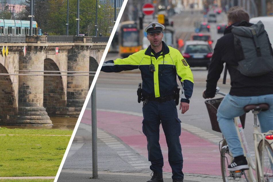 Dresden: Polizei stoppt Geister-Radler auf der Marienbrücke