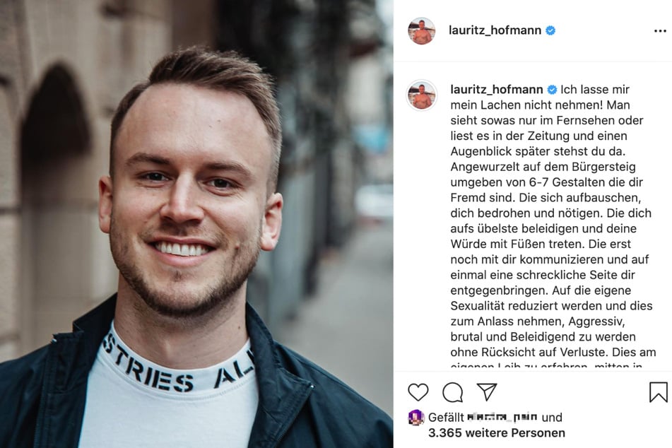 Das Bild zeigt einen Screenshot des Instagram-Posts, den Lauritz Hofmann (28) am Dienstagabend veröffentlichte.