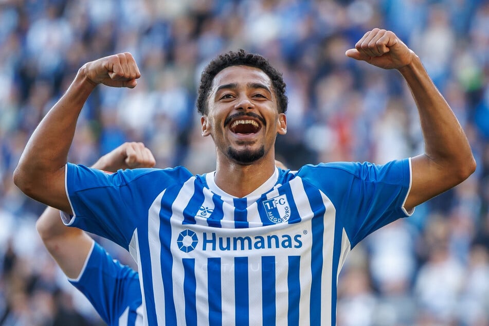 Emmanuel Iyoha (28) und sein 1. FC Magdeburg können sich mit dem Sieg im oberen Tabellenfeld festsetzen.