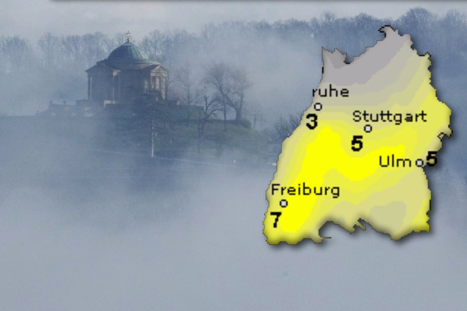 Trotz Nebel lässt sich am Wochenende auch die Sonne blicken, wie die Karte zeigt.