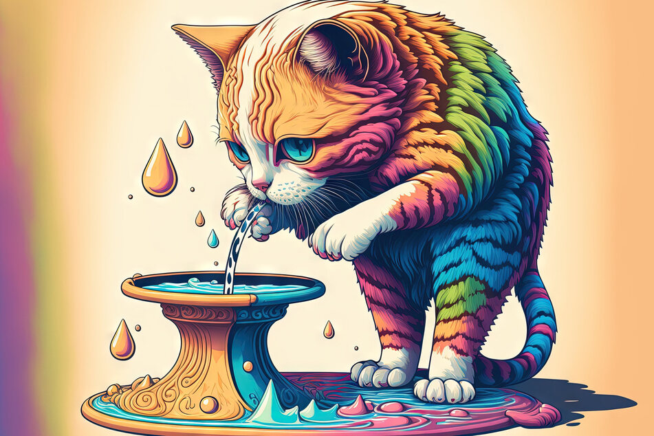 Some cats love water fountains, others will need prompting to get them to use it.