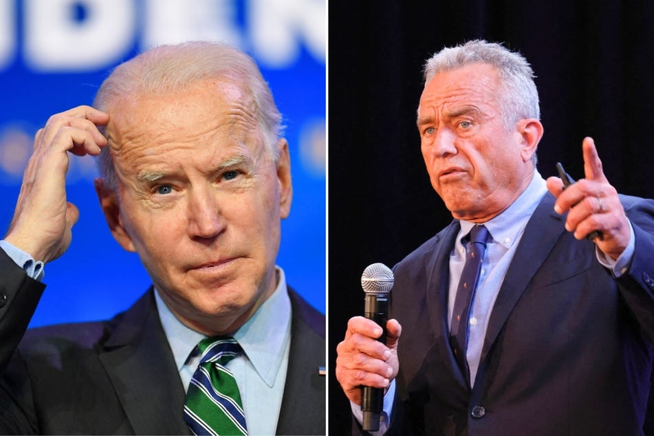 Presidential candidate Robert F. Kennedy Jr. (r.) asked Joe Biden (l.) to agree to a "no-spoiler" pledge ahead of their battle with Donald Trump.