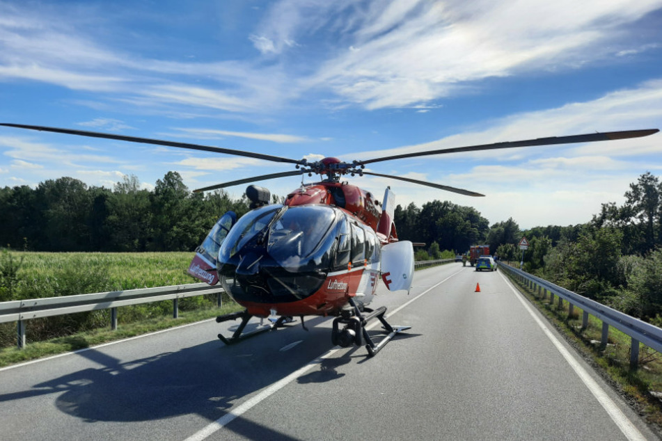 Auch ein Rettungshubschrauber war vor Ort.