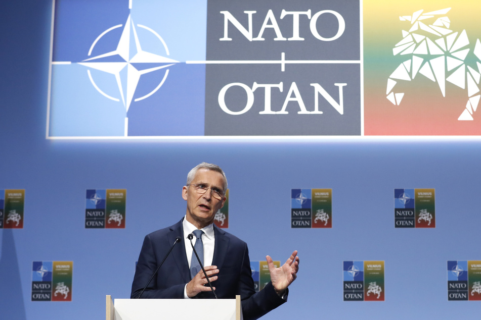 Jens Stoltenberg (64), Nato-Generalsekretär, spricht während einer Pressekonferenz vor dem NATO-Gipfel.