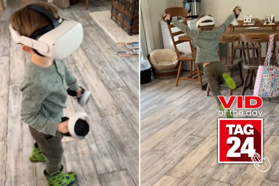 viral videos: Viral Video of the Day for January 29, 2024: Oops! Little boy confuses VR with reality