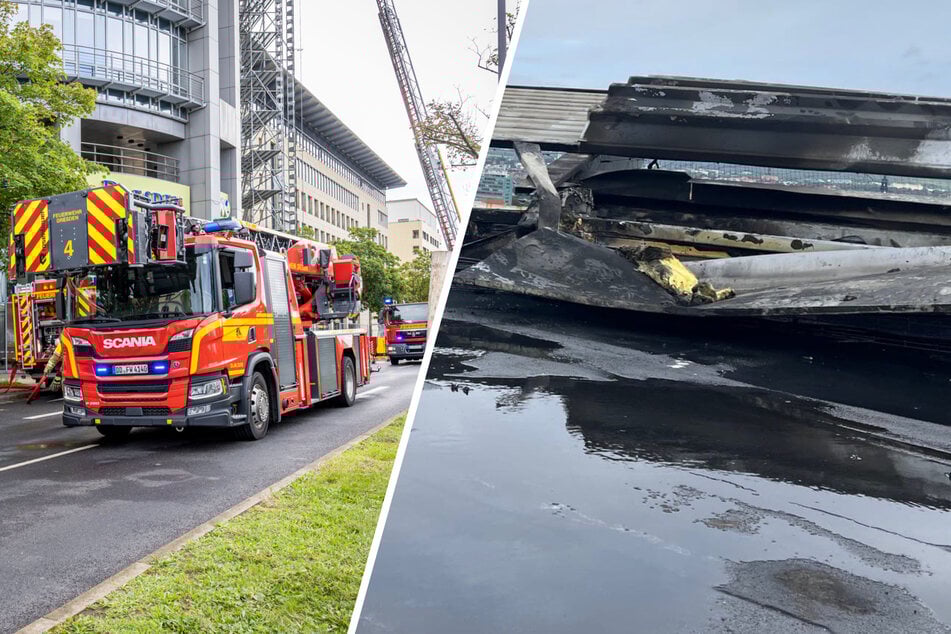 Dresden: So sieht das WTC-Dach nach dem Feuer aus