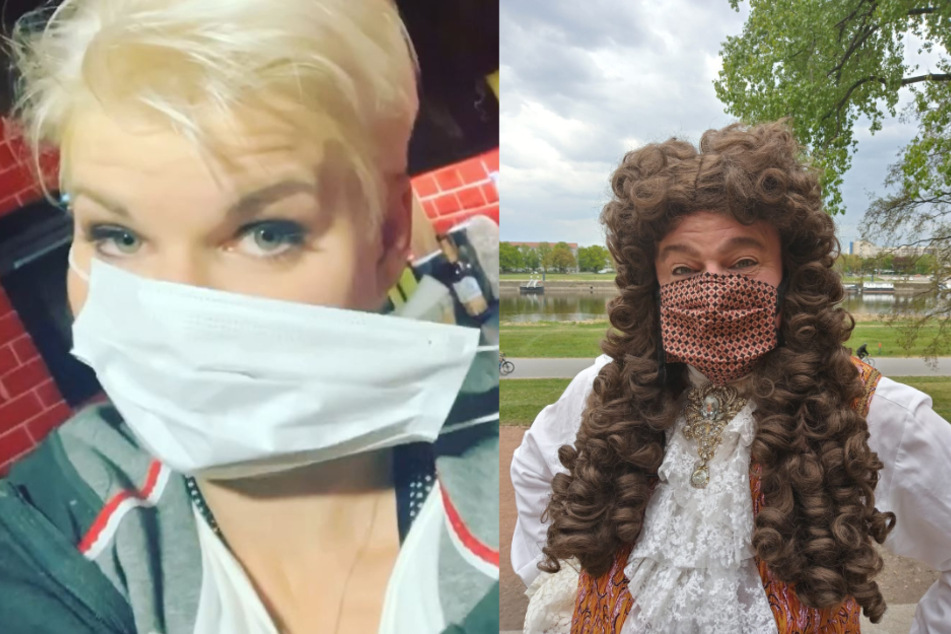 So tragen Dschungelkönigin Melanie Müller und Augustus Rex alias Steffen Urban die Maske.