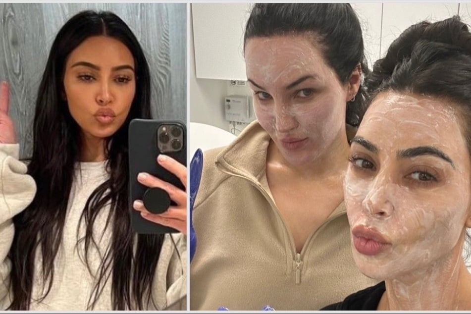 Kim Kardashian treated herself to a facial with her friend Natalie over the weekend.