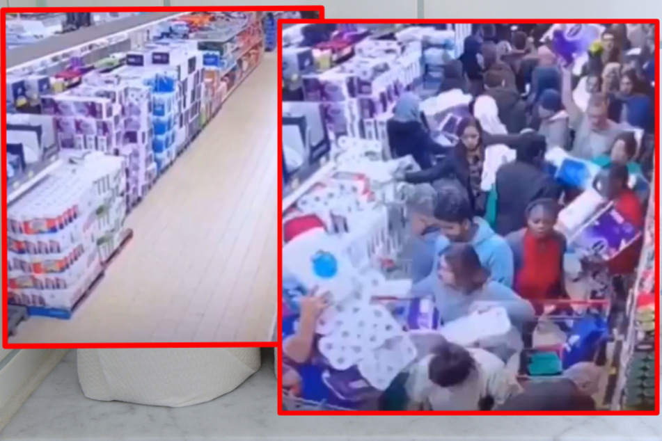 Klopapier Irrsinn Uberwachungskamera Filmt Panikkauf Im Supermarkt 24