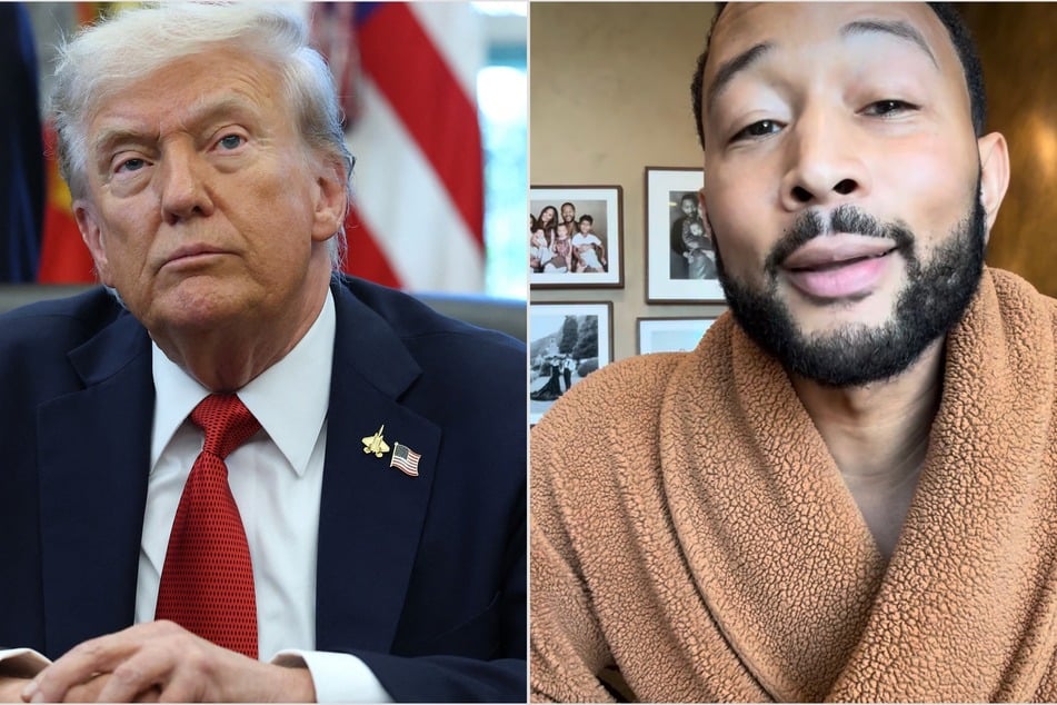 John Legend (r.) broke down the list of things he thinks President Donald Trump (l.) would have to change in order to win a Noble Peace Prize.