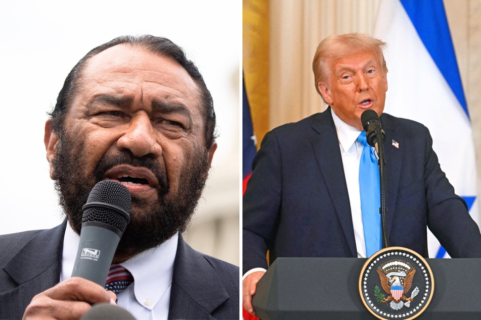 Democratic Congressman Al Green (l.) recently announced he will soon file articles of impeachment against President Donald Trump over his plans to seize Gaza.