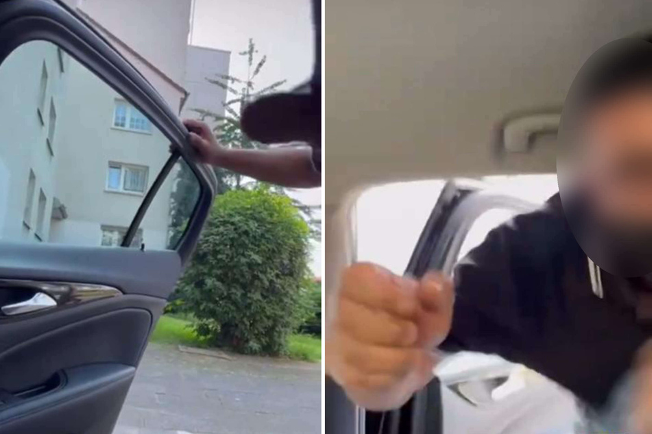 Zunächst hatte der Uber-Fahrer in dem Clip noch an der Wagentür gestanden. Dann kam er zu Kate Merlan (34) ins Wageninnere, während die nur noch lautstark "Aua!" schrie.