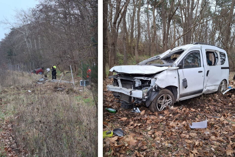 Zwei Autos sind von der A2 abgekommen.