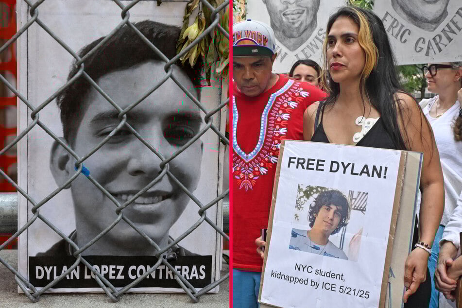 Dylan Lopez Contreras (l) spoke up about alleged mistreatment by US Immigration and Customs Enforcement from inside a brutal detention camp.