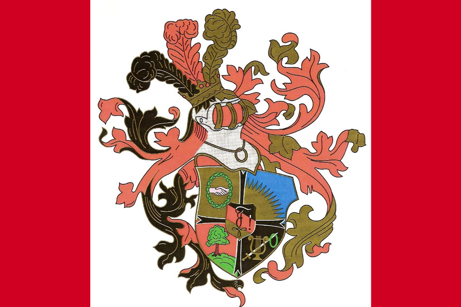 Das Wappen der "Burschenschaft Teutonia Prag zu Würzburg" - die pflichtschlagende Studentenverbindung ist Mitglied der Deutschen Burschenschaft (DB) und der völkischen Burschenschaftlichen Gemeinschaft (BG). Es gab schon wiederholt Berichte über rechtsextremistische Tendenzen der Teutonia Prag.