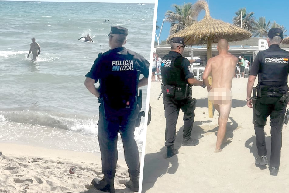Nackt am Ballermann erwischt: FKK-Tourist schwimmt Beamten davon