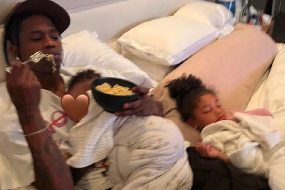 Kylie Jenner also posted a few moving tributes to Travis Scott (l.) for Father's Day.