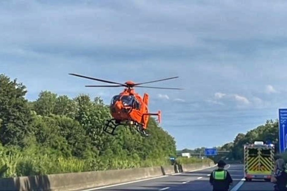 Auch ein Rettungshubschrauber war im Einsatz.