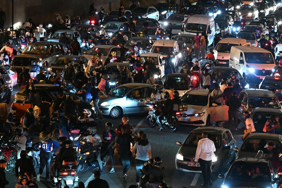 In Paris herrschte nach dem CL-Sieg ein großes Verkehrschaos.