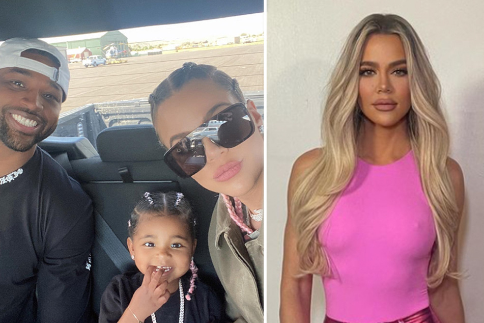 Khloé Kardashian (r) and Tristan Thompson (l) are giving their daughter True a younger sibling.