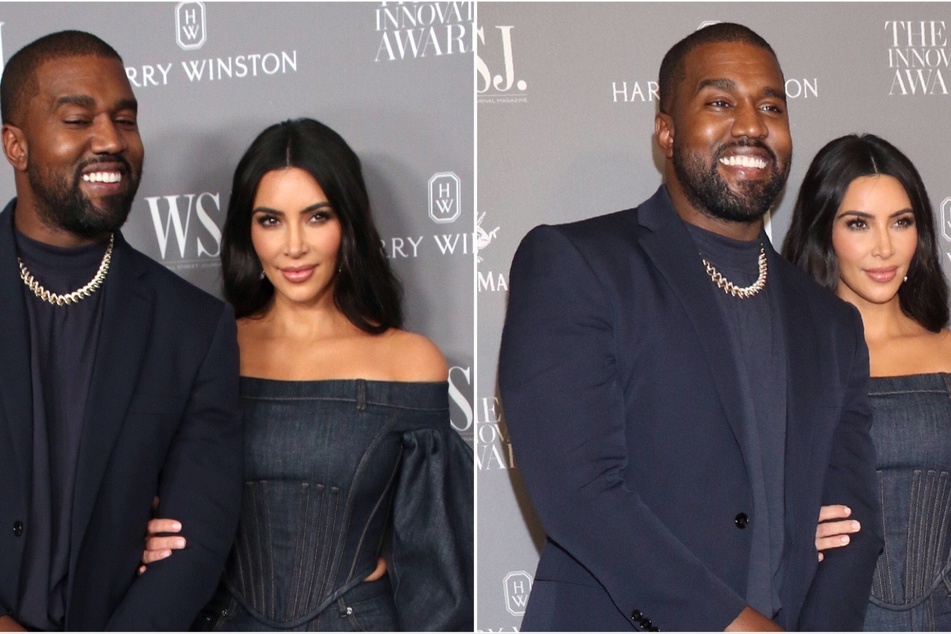 Kim Kardashian (r.) attended Kanye West's second live-streamed listening event for DONDA along with their four children.