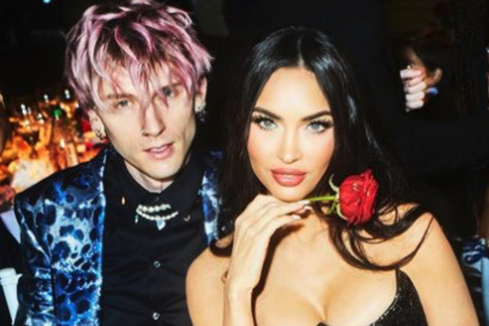 Megan Fox (r) licked her future hubby's, Machine Gun Kelly (l), blood-filled syringe earring at the Tribeca Film Festival.