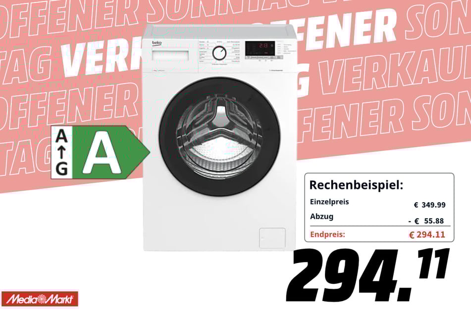 Beko-Waschmaschine für 294,11 Euro.
