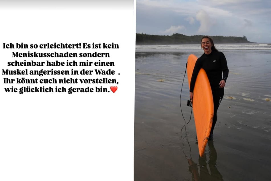 Beim Surfen in den kanadischen Wellen soll sich Sarah Engels vor wenigen Tagen verletzt haben.