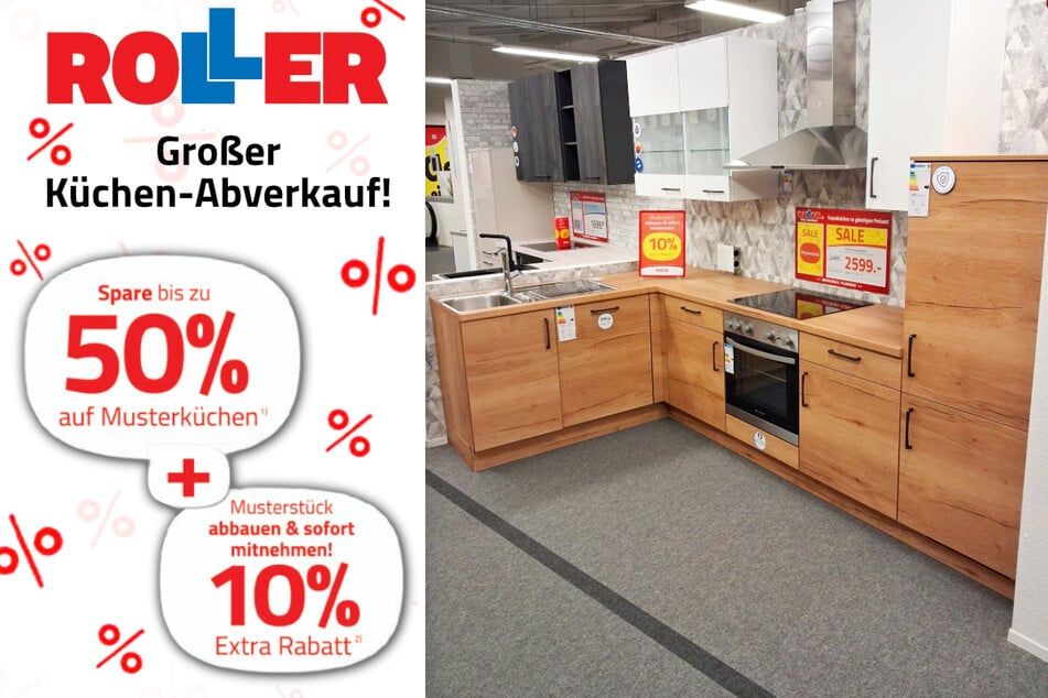 Abbildung zeigt vorrätige Musterküche im Abverkauf.