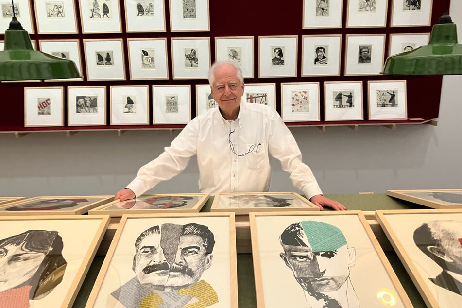 Künstler William Kentridge (70) am Mittwoch bei der Präsentation seiner Ausstellung im Essener Folkwang Museum.