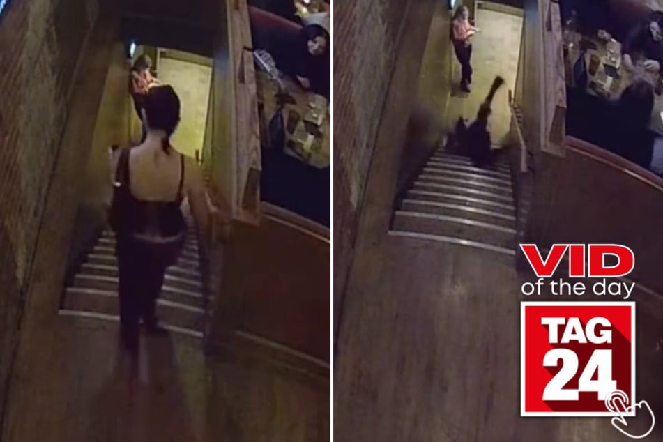 This woman took one step in platform shoes down the stairs and her ankle said nope!