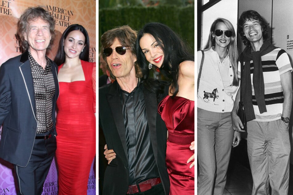 Mick Jagger und drei seiner Frauen: Melanie Hamrick (36, v.l.n.r.), L'Wren Scott (†49) und Jerry Hall (67). (Archivbilder)